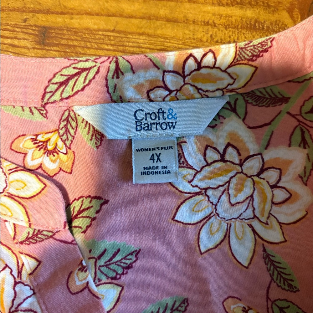 Croft & Barrow Pink Floral Tunic - Picture 3 of 3
